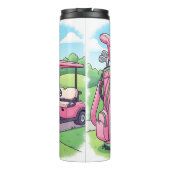 Vrolijke Cartoon Golf Scene Thermosbeker (Achterkant)
