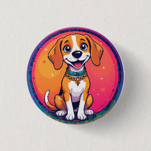Vrolijke Cartoon Hond Ronde Button 3,2 Cm