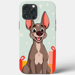 Vrolijke, cartoonstijl hond Schattige Gelukkige Pu iPhone 13 Pro Max Hoesje