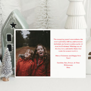 Vrolijke Chaos Grappig Familie Kerstfoto Schattige Feestdagenkaart