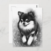 Vrolijke Chihuahua in Bloom Hand geschilderd Briefkaart (Voorkant / Achterkant)