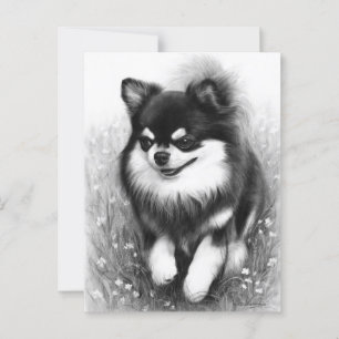 Vrolijke Chihuahua in Bloom Hand geschilderd Briefkaart