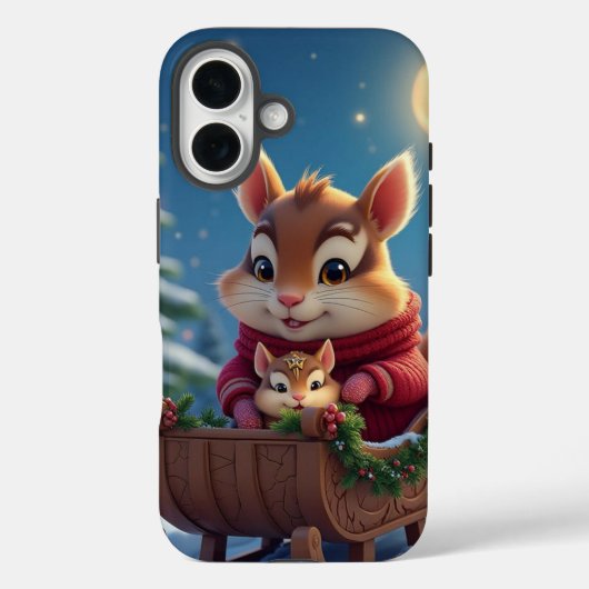 Vrolijke Chipmunk Kerstmis Case-Mate iPhone Case (Achterkant)
