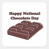 Vrolijke Chocoladedag! Vierkante Sticker (Voorkant)