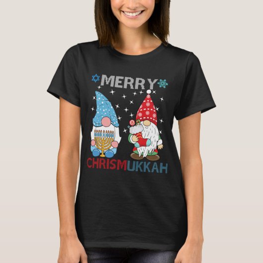 Vrolijke Chrismukkah Grappige Gnomen T-shirt (Voorkant)