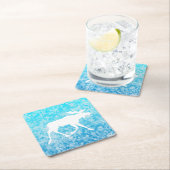 Vrolijke Christmoose Vierkante Kartonnen Onderzetter (Insitu)