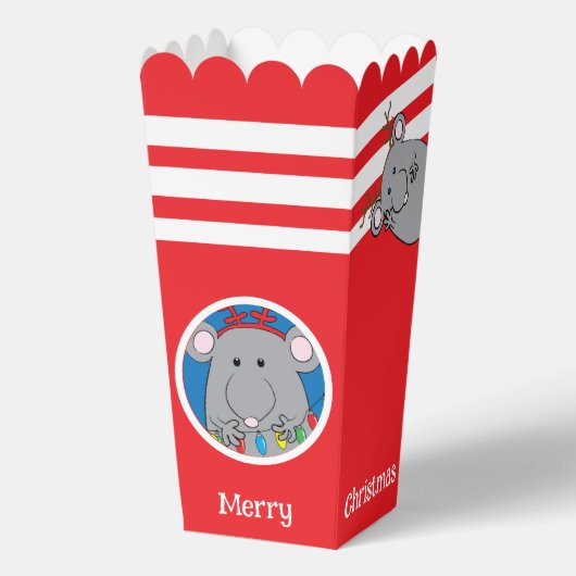 Vrolijke Christmouse Favor Boxes Bedankdoosjes (Voorkant)