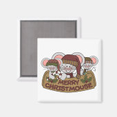 Vrolijke Christmouse Magneet (Voorkant / Achterkant)