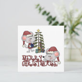 Vrolijke Christmouse met Boom Feestdagenkaart (Staand voorkant)