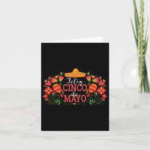 Vrolijke Cinco De Mayo Met Gitaar Cactus Sombrero  Kaart