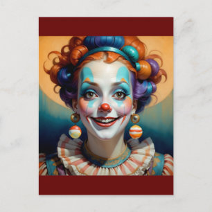 vrolijke clown briefkaart