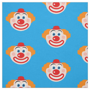 Vrolijke clownspatroon op maat gemaakte kleurstof stof