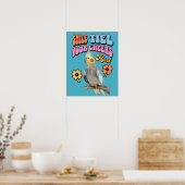 Vrolijke Cockatiel Parrot Poster (Keuken)
