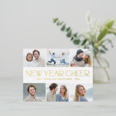 Vrolijke Collage FOLIE Gelukkig Nieuwjaar Kaart Br (Staand Voorkant)