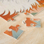 Vrolijke corgi-hond kroon van madeliefjes en zonne legpuzzel (Zijkant)