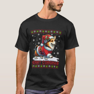 Vrolijke Corgmas Corgi Lights Santa Hat Lelijke Ke T-shirt