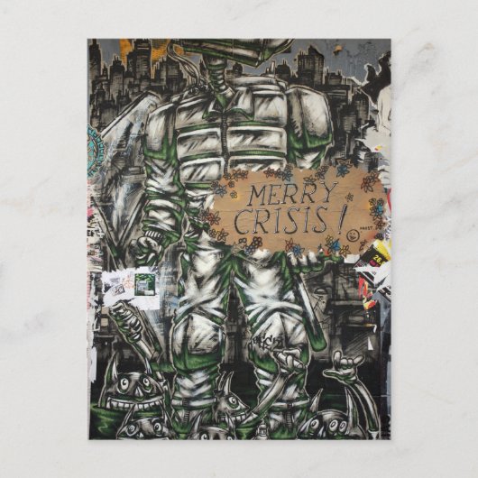 Vrolijke Crisis Graffiti Feestdagenkaart (Voorkant)