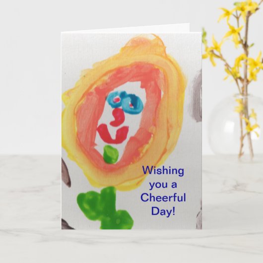 Vrolijke dag kaart (Gele Bloem)