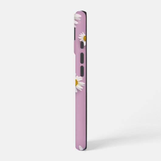 Vrolijke Daisy Pattern op Roze Achtergrond iPhone 16 Hoesje (Linkerkant)
