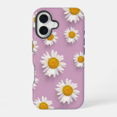 Vrolijke Daisy Pattern op Roze Achtergrond iPhone 16 Hoesje (Achterkant)