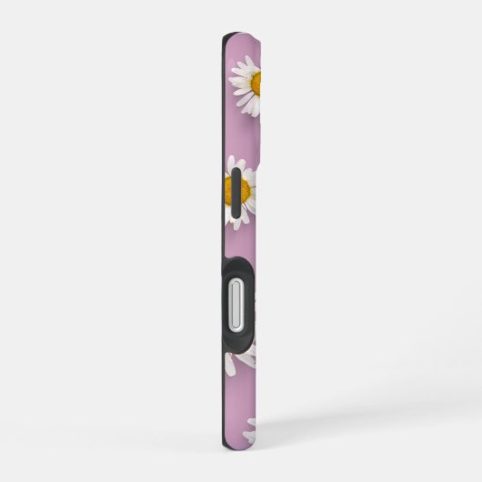 Vrolijke Daisy Pattern op Roze Achtergrond iPhone 16 Hoesje (Rechterkant)