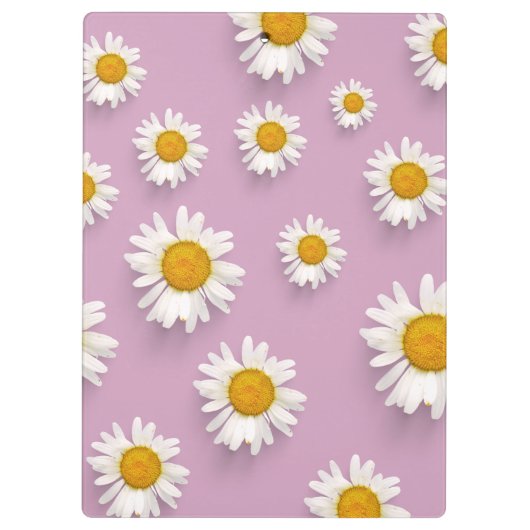 Vrolijke Daisy Pattern op Roze Achtergrond Klembord (Achterkant)