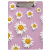 Vrolijke Daisy Pattern op Roze Achtergrond Klembord (Voorkant)