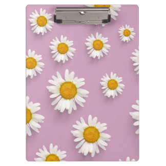 Vrolijke Daisy Pattern op Roze Achtergrond Klembord