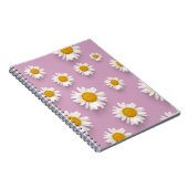 Vrolijke Daisy Pattern op Roze Achtergrond Notitieboek (Rechterzijde)