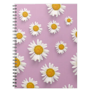 Vrolijke Daisy Pattern op Roze Achtergrond Notitieboek