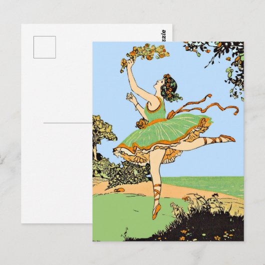 Vrolijke danser print briefkaart (Voorkant / Achterkant)