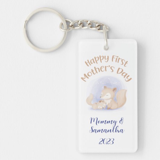 Vrolijke de dagdouane van de eerste moeder sleutelhanger (Voorkant)
