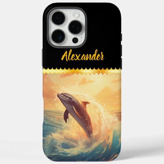 Vrolijke dolfijn springt sierlijk boven Case-Mate iPhone case (Achterkant)