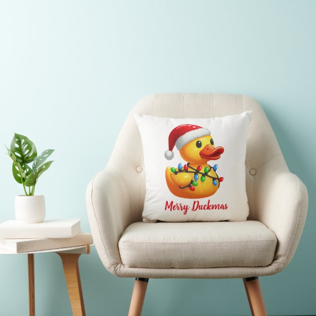 Vrolijke Duckmas, Santa Rubber Duck Kerstmis Kussen (Stoel)