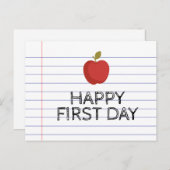 Vrolijke eerste dag Terug naar school Apple Teache Briefkaart (Voorkant / Achterkant)