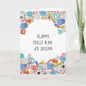 Vrolijke eerste schooldag kaart (Voorkant)