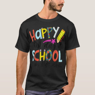 Vrolijke eerste schooldag terug naar schoolvervang t-shirt
