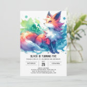 Vrolijke Elegant Fox Verjaardag Kaart (Staand voorkant)