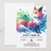 Vrolijke Elegant Fox Verjaardag Kaart (Voorkant / Achterkant)