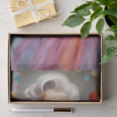 Vrolijke Elegantie: oude dame in kleurrijke tule r Tissuepapier (Geschenk)