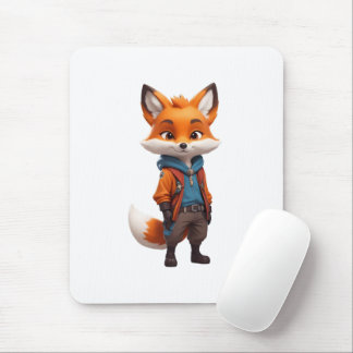 Vrolijke en avontuurlijke Fox illustratie Muismat