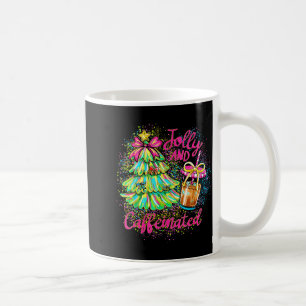 Vrolijke En Gecaffeïneerde Kerstboom Coquette Stri Koffiemok