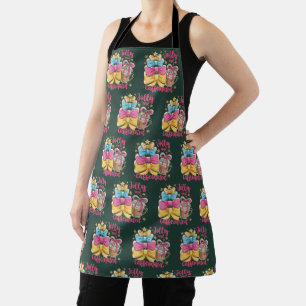 Vrolijke en GeCaffeïneerde Preppy Kerst Koffie Coq Schort