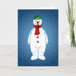 Vrolijke en gelukkige sneeuwman feestdagen kaart