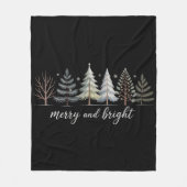 Vrolijke en heldere bomen Kerstvakantie Winter Fleece Deken (Voorkant)