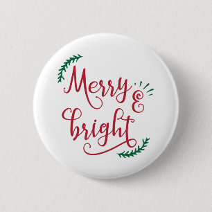 vrolijke en heldere Kerstvakantie Ronde Button 5,7 Cm
