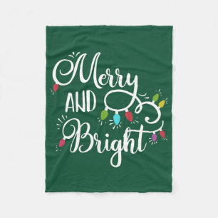 vrolijke en heldere kerstverlichting fleece deken