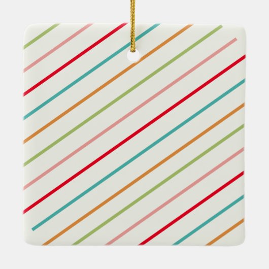 Vrolijke en heldere kleurrijke retro vibes kerst keramisch ornament (Achterkant)