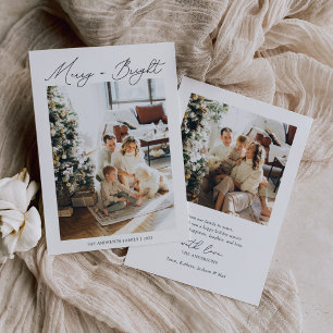 Vrolijke en heldere moderne minimalistische foto feestdagenkaart