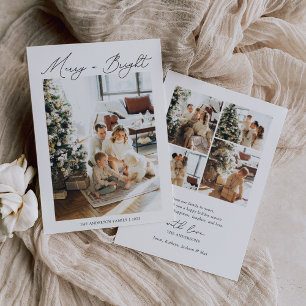 Vrolijke en heldere moderne minimalistische foto feestdagenkaart